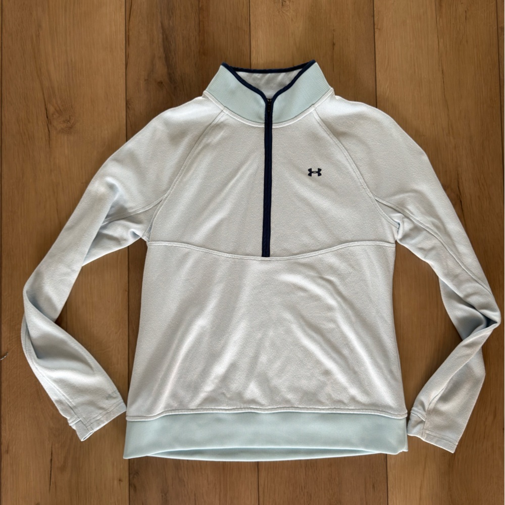 Under Armour Light Blue Half-Zip with Navy Trim